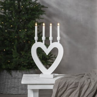 Biały świąteczny świecznik LED Star Trading Dala, wys. 45 cm