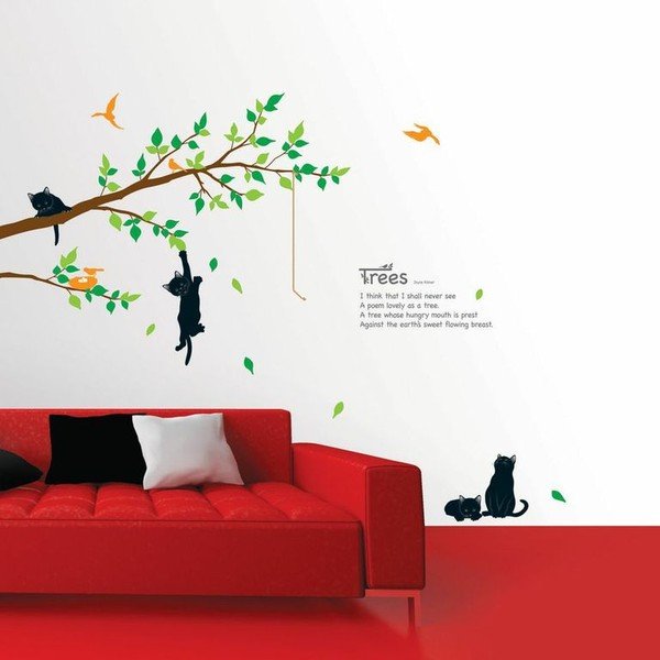 Zestaw naklejek Ambiance Tree And Cat-image-1