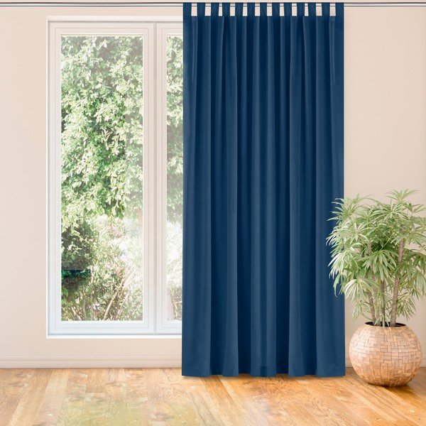 Ciemnoniebieska zasłona 200x245 cm Vila – Homede-image-1