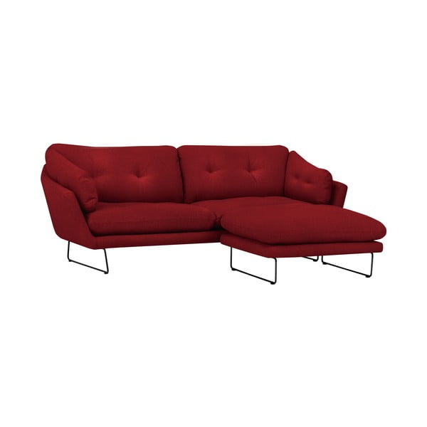 Zestaw czerwonej sofy i pufu Windsor & Co Sofas Comet-image-1