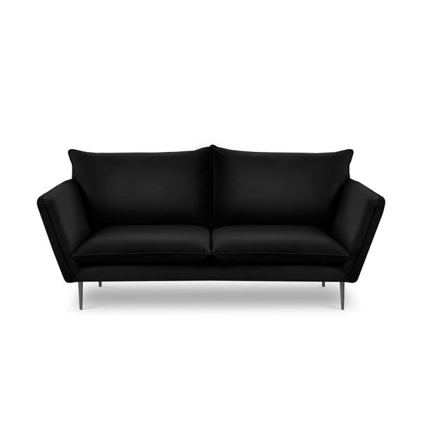 Czarna aksamitna sofa Mazzini Sofas Acacia, dł. 205 cm