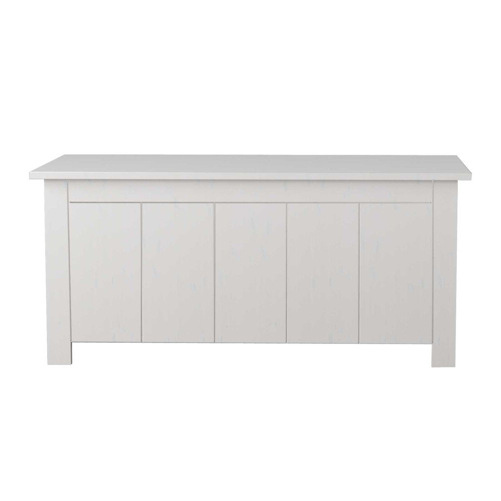 Biała skrzynia z litego drewna sosnowego 100x45 cm Bertram – Støraa
