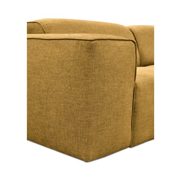 Żółta sofa 3-osobowaz pufem Cosmopolitan Design Phoenix-image-4