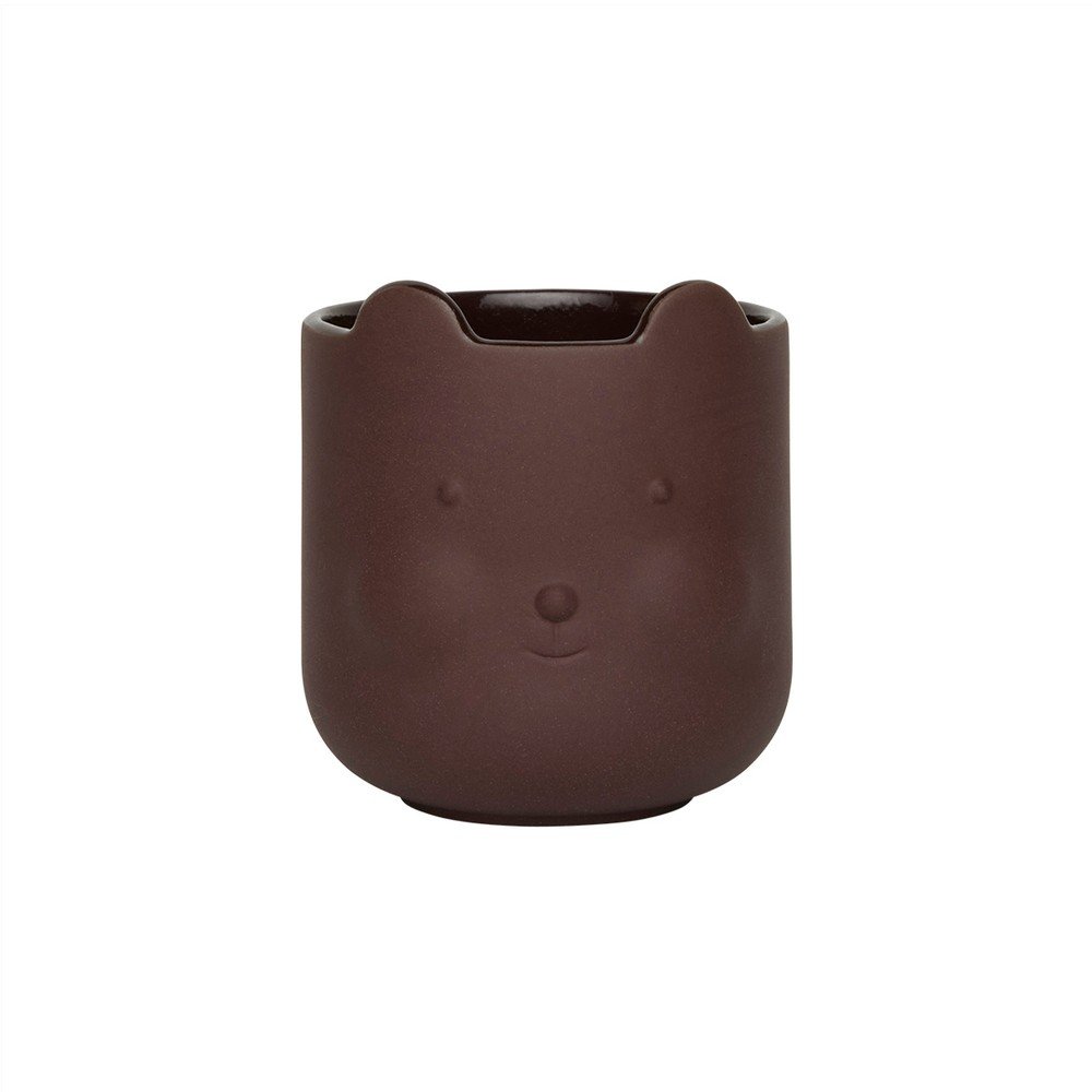 Terakotowa ręcznie wykonana osłonka na doniczkę ø 9 cm Bear – OYOY Mini