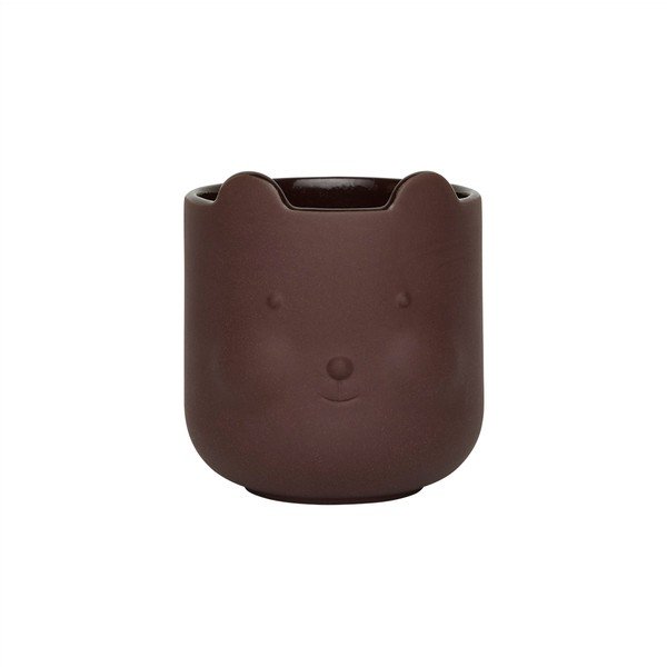 Terakotowa ręcznie wykonana osłonka na doniczkę ø 9 cm Bear – OYOY Mini