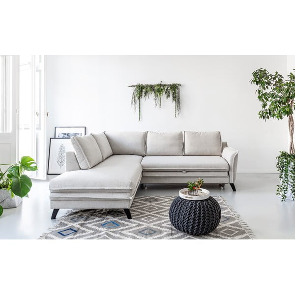 Jasnobeżowy narożnik rozkładany Miuform Charming Charlie L, lewostronny-image-1