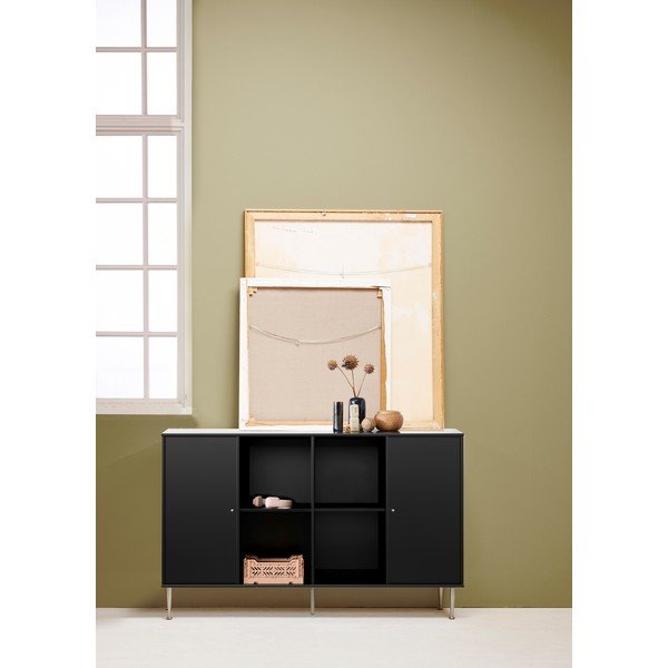 Czarny modułowy system półek 136x69 cm Mistral Kubus – Hammel Furniture-image-1
