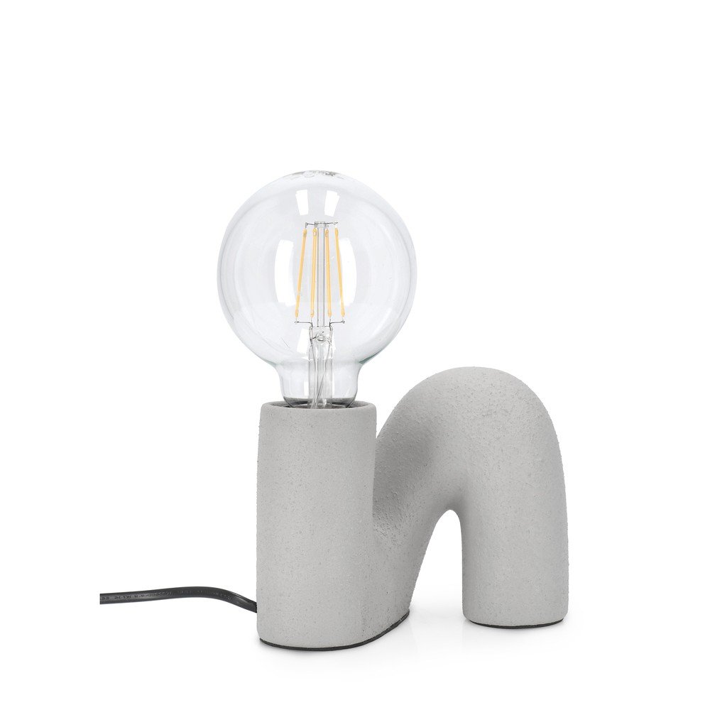 Szara lampa stołowa ceramiczna ze szklanym kloszem (wysokość 12,5 cm) Jael – Yes Everyday