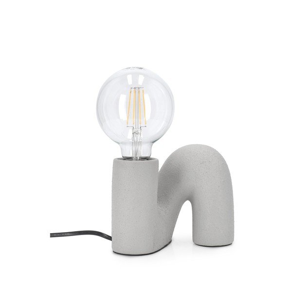 Szara lampa stołowa ceramiczna ze szklanym kloszem (wysokość 12,5 cm) Jael – Yes Everyday