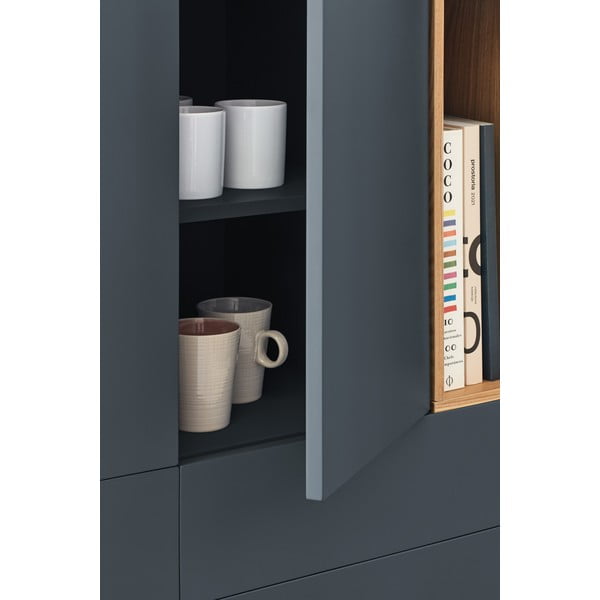 Ciemnoszara wysoka komoda 100x120 cm Corvo – Teulat-image-1