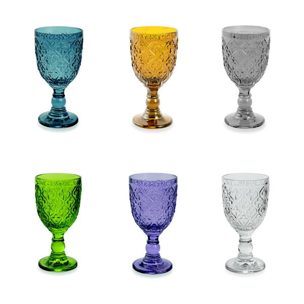Komplet 6 kolorowych szklanych pucharków Villa d'Este Marrakech, 280 ml