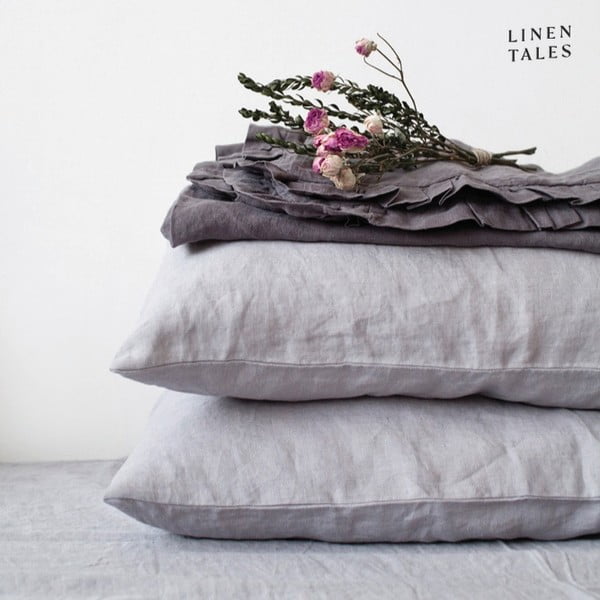 Lniana poszewka na poduszkę 80x80 cm Light Grey – Linen Tales