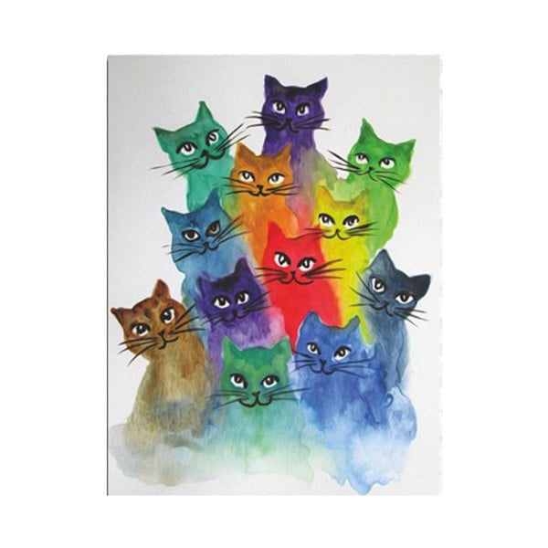 Obraz na płótnie Happy Cats, 30x40 cm