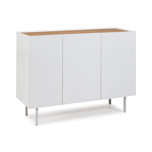 Biała niska komoda w dekorze dębu 110x85 cm Arista – Teulat-image-2