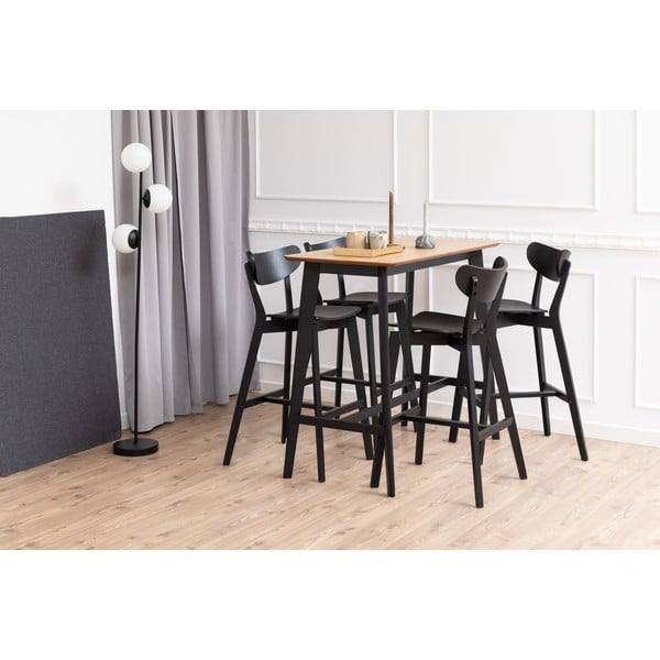 Czarne hokery z drewna kauczukowego zestaw 2 szt. 105 cm Roxby – Actona-image-2