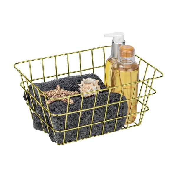 Metalowy koszyk w kolorze złota Wenko Viana-image-4