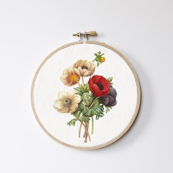 Dekoracja ścienna Surdic Stitch Hoop Flowers, ⌀ 27 cm
