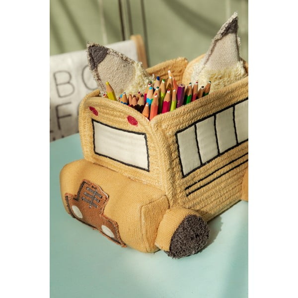 Tekstylny dziecięcy kosz na zabawki w kolorze ochry 22x19x15 cm School Bus – Lorena Canals-image-2