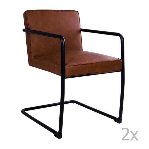 Zestaw 2 brązowych krzeseł House Nordic Valbo