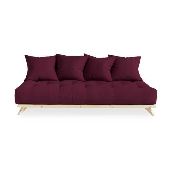 Sofa z ciemnoczerwonym obiciem Karup Design Senza Natural/Bordeaux