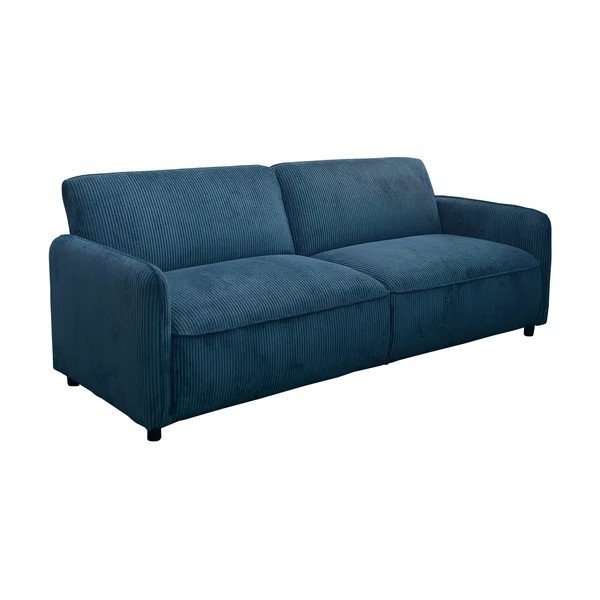 Niebieska sztruksowa częściowo rozkładana/rozkładana sofa 209 cm Alicia – Støraa-image-2
