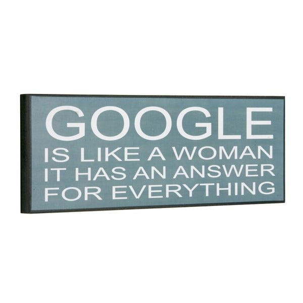 Tablica Google is like a woman, 14x40 cm