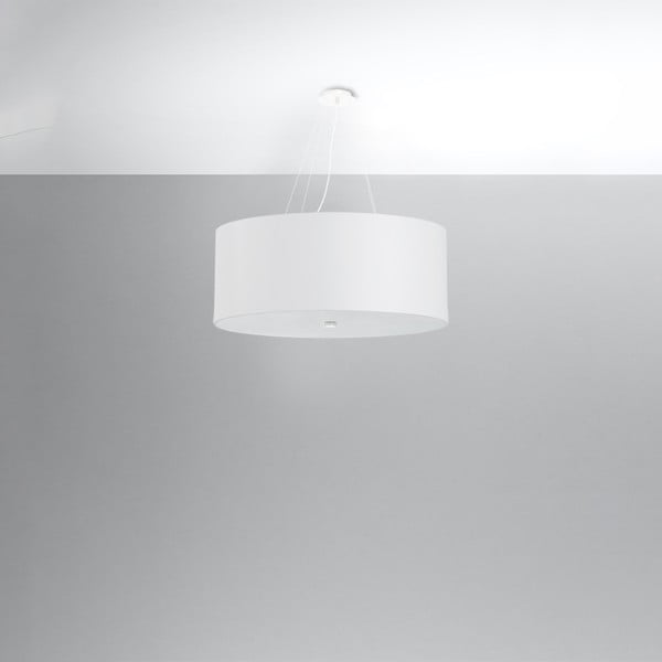 Biała lampa wisząca z tekstylnym kloszem ø 70 cm Volta – Nice Lamps