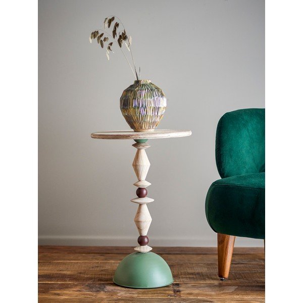 Okrągły stolik z litego drewna jodłowego ø 40 cm Mannelli – Bloomingville-image-1