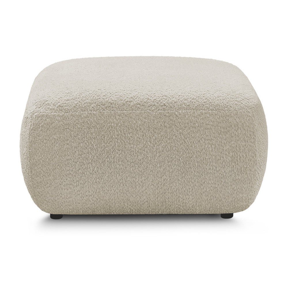 Beżowy podnóżek z materiału bouclé Montaigne – Bobochic Paris