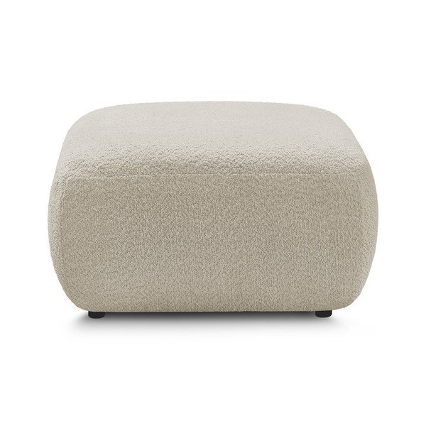 Beżowy podnóżek z materiału bouclé Montaigne – Bobochic Paris