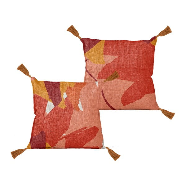 Poszewka na poduszkę Linen Couture Borlas Red Blocks, 45x45 cm