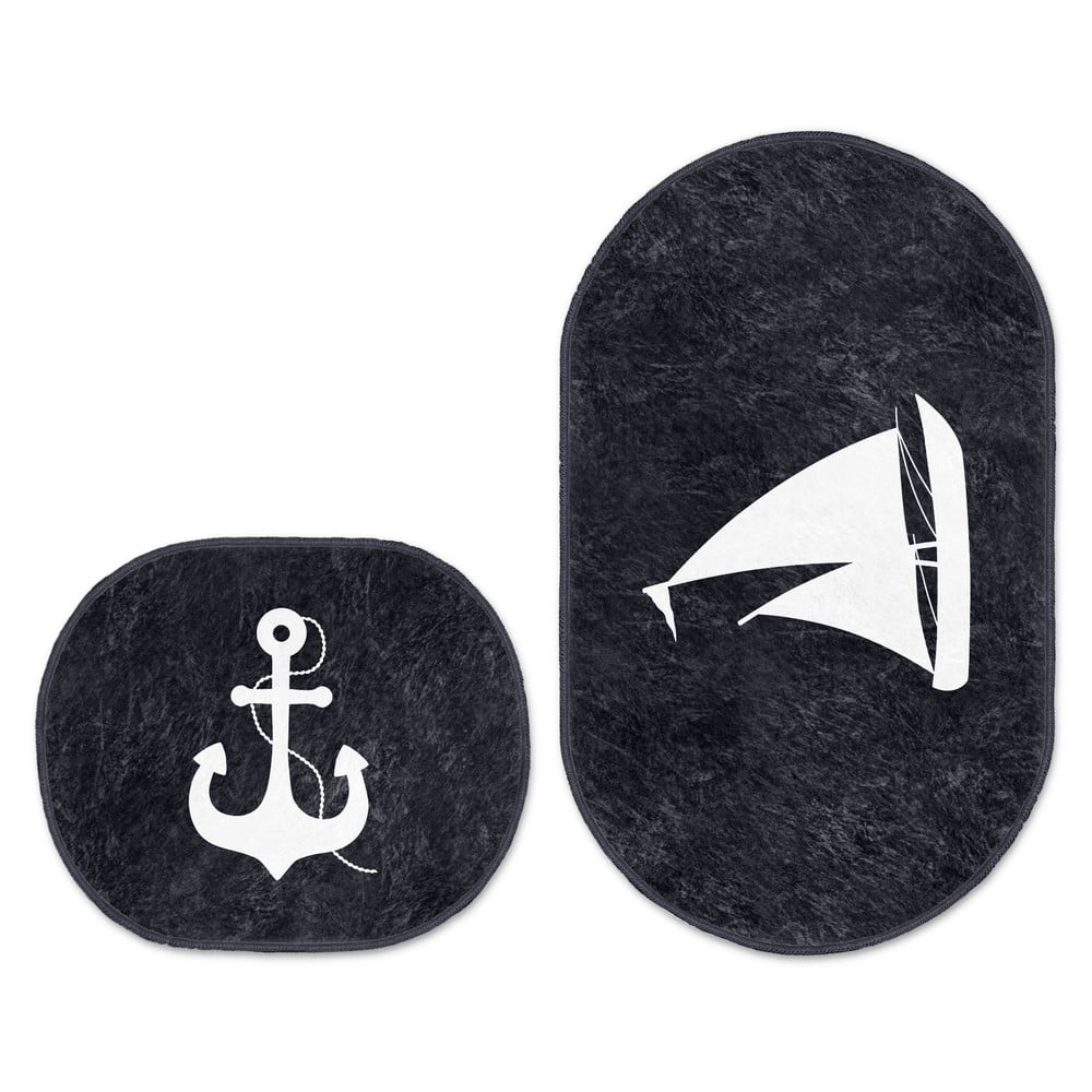 Niebieskie dywaniki łazienkowe zestaw 2 szt. 60x100 cm – Mila Home