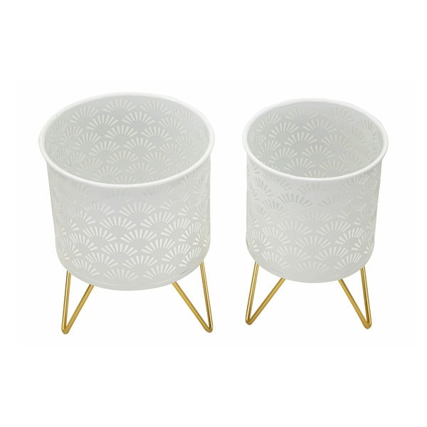 Metalowe kwietniki 2 szt. ø 16 cm (wysokość 20 cm) Carly – Mauro Ferretti-image-2