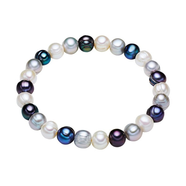 Niebiesko-biała perłowa bransoletka Chakra Pearls, 21 cm