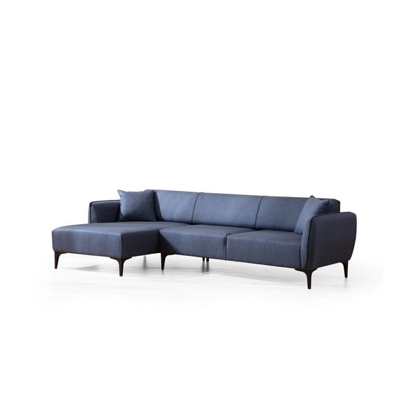 Niebieska sofa narożna Belissimo, lewy narożnik – Balcab Home