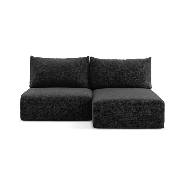 Czarny rozkładany/ze schowkiem narożnik (prawostronny) Kalena – Makamii