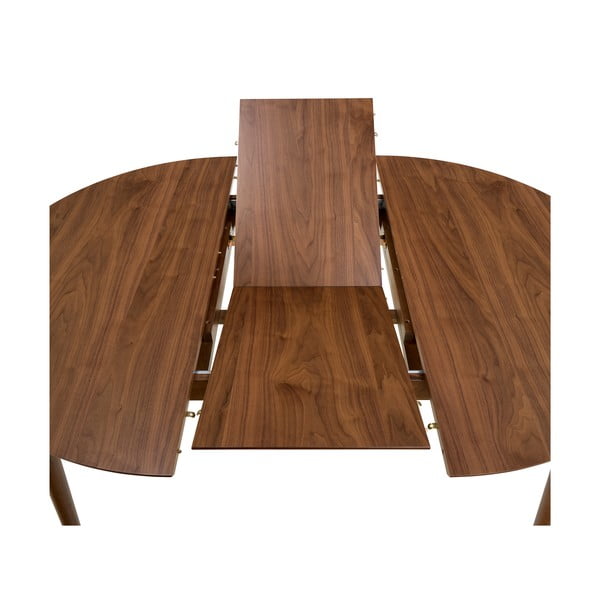 Okrągły rozkładany stół z dodatkowym blatem w dekorze orzecha ø 115 cm Montreux – Actona-image-4