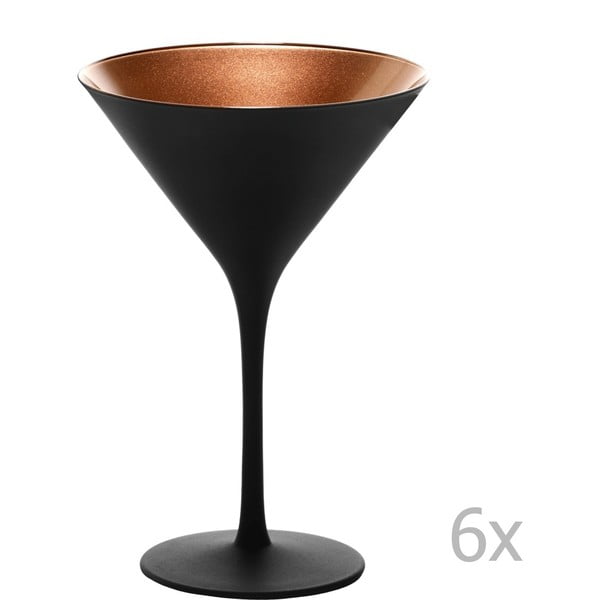 Zestaw 6 czarno-miedzianych kieliszków koktajlowych Stölzle Lausitz Olympic Cocktail, 240 ml