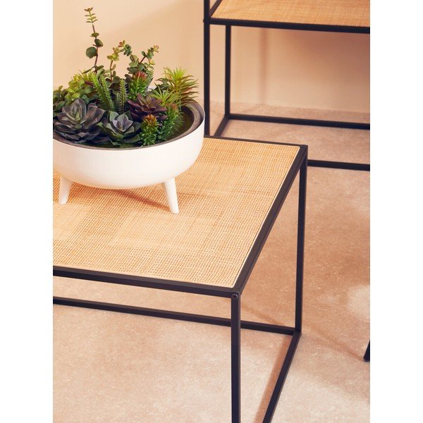 Rattanowy stolik w naturalnym kolorze 60x60 cm Depok – Premier Housewares-image-2
