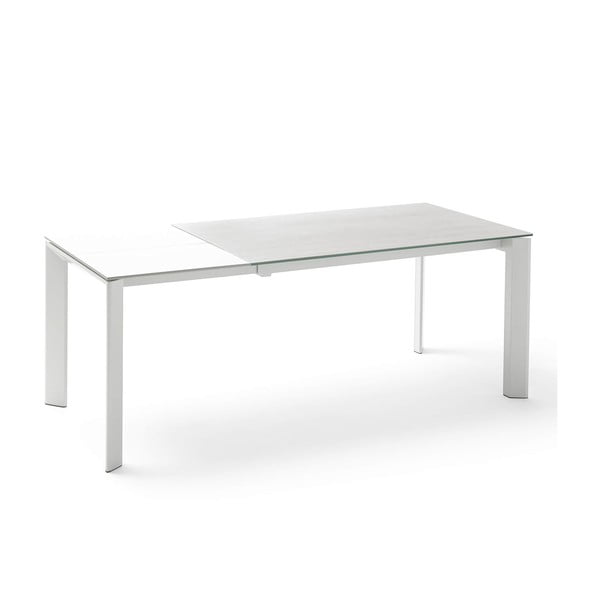 Szaro-biały stół rozkładany do jadalni sømcasa Tamara Snow, dł. 160/240 cm