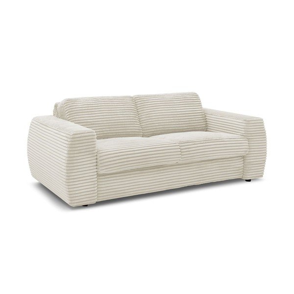 Beżowa sztruksowa sofa do spania/rozkładana 240 cm Hugo – Bobochic Paris-image-2