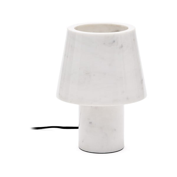 Marmurowa lampa stołowa w kolorze kości słoniowej z marmurowym kloszem (wysokość 27 cm) Alaro – Kave Home