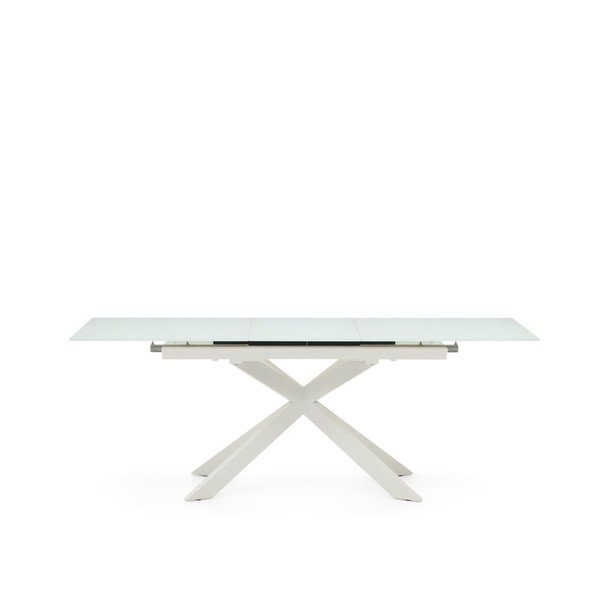 Rozkładany stół z dodatkowym blatem ze szklanym blatem 90x160 cm Atminda – Kave Home-image-4