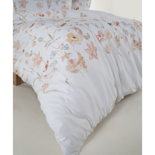 Biała pościel dwuosobowa z satyny bawełnianej 240x220 cm Ivory Garden Floral – Mila Home Luxury-image-3
