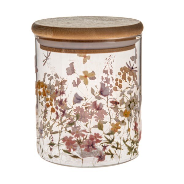 Szklany pojemnik na żywność Flowers – Dakls