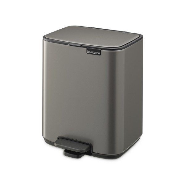 Szary stalowy kosz na śmieci z pedałem 7 l Bo – Brabantia