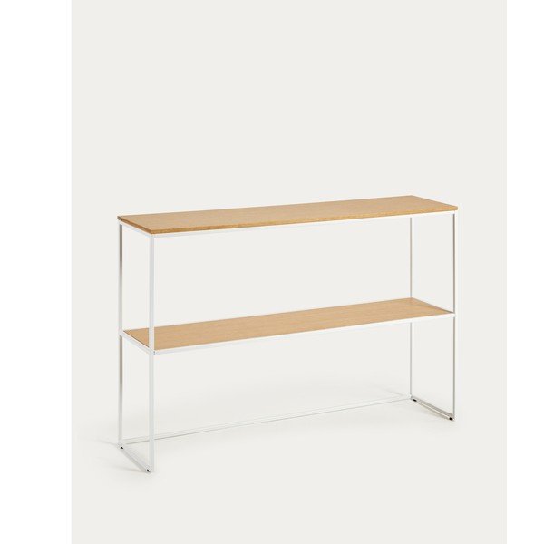 Biało-naturalna konsola w dekorze dębu 30x120 cm Yoana – Kave Home-image-4