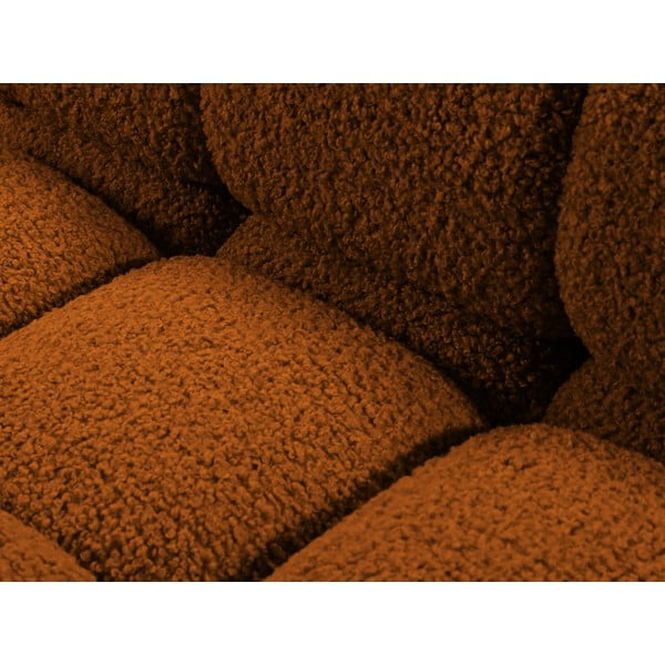 Pomarańczowy narożnik modułowy z materiału bouclé (prawostronny) Bellis – Micadoni Home-image-1
