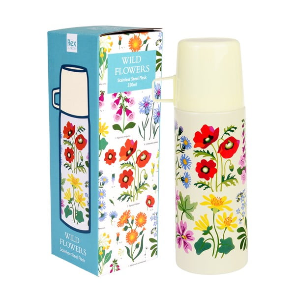 Kremowy termos dla dzieci 350 ml Wild Flowers – Rex London-image-3