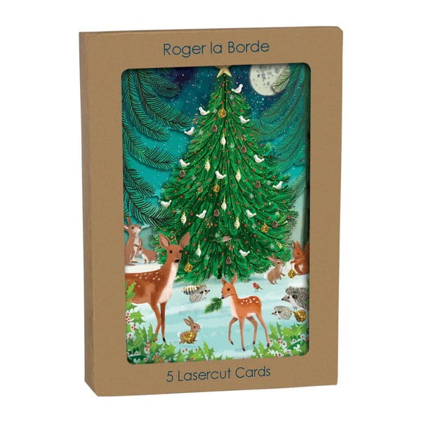 Kartki zestaw 5 szt. ze świątecznym motywem Heart of the Forest  – Roger la Borde-image-1